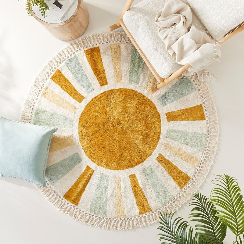 Round Kids Rug – Washable Nursery Play Mat