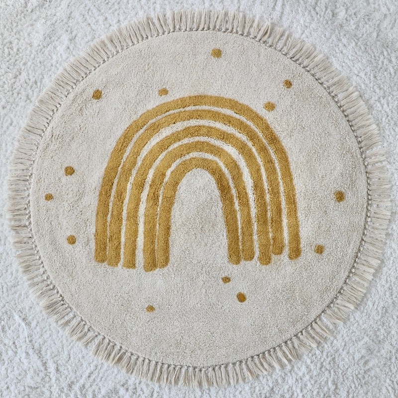 Round Kids Rug – Washable Nursery Play Mat