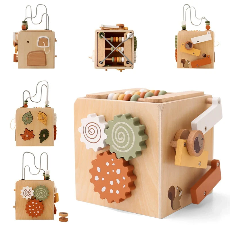 Wooden Multifunctional Montessori Cube