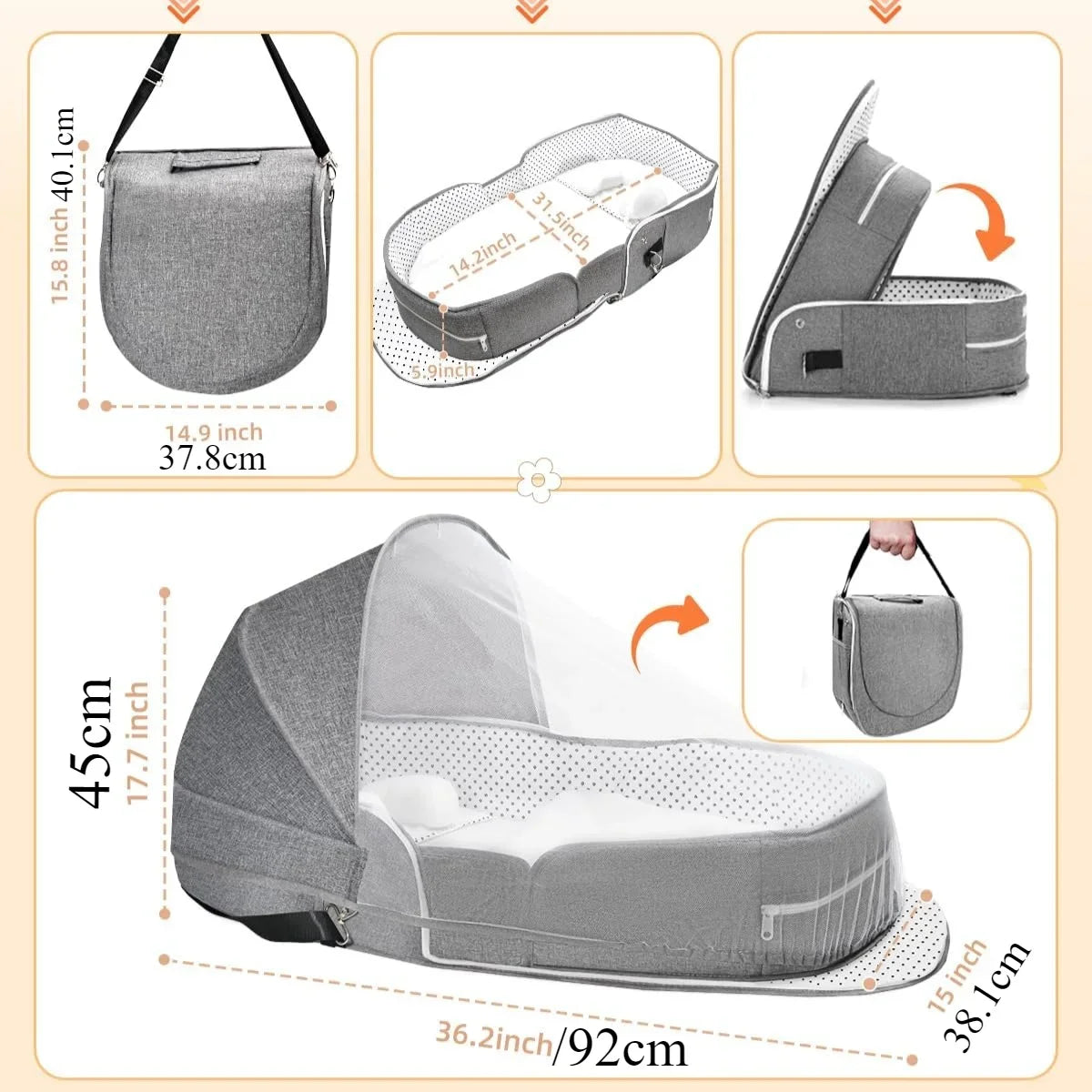 Premium Foldable Baby Bed