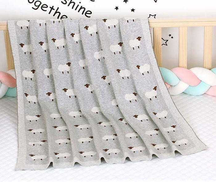 Sheep Grey Baby Blanket