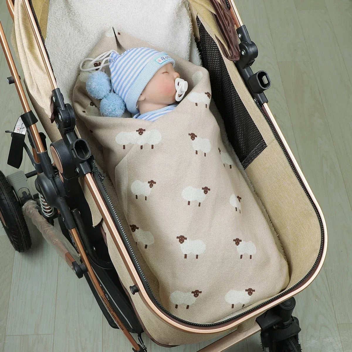 Sheep Grey Baby Blanket