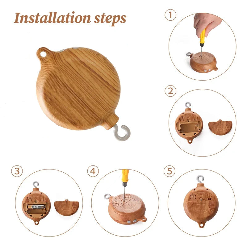 Melody Timber-Look Rotating Music Box