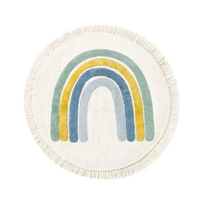 Round Kids Rug – Washable Nursery Play Mat