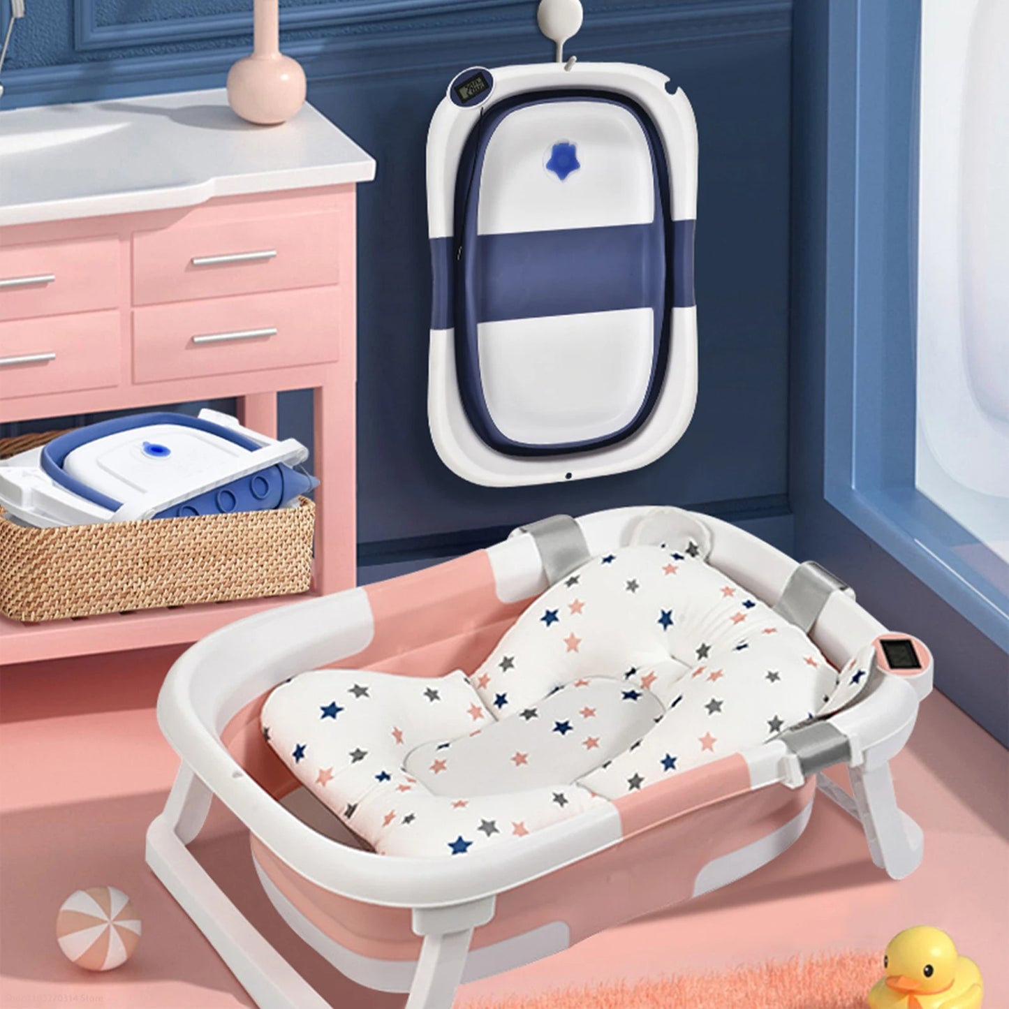 Silicone Bathtub with Thermometer