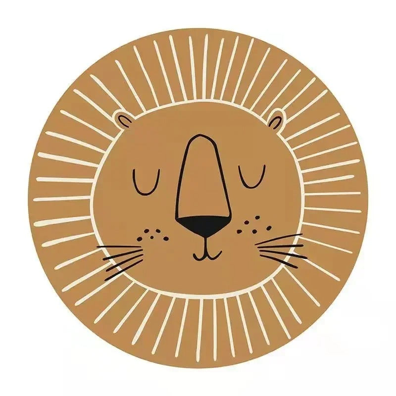 Sleepy Lion Round Playmat Rug
