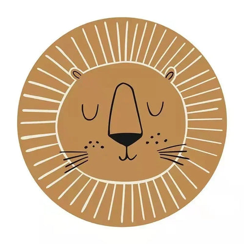 Sleepy Lion Round Playmat Rug