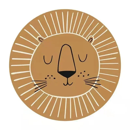 Sleepy Lion Round Playmat Rug